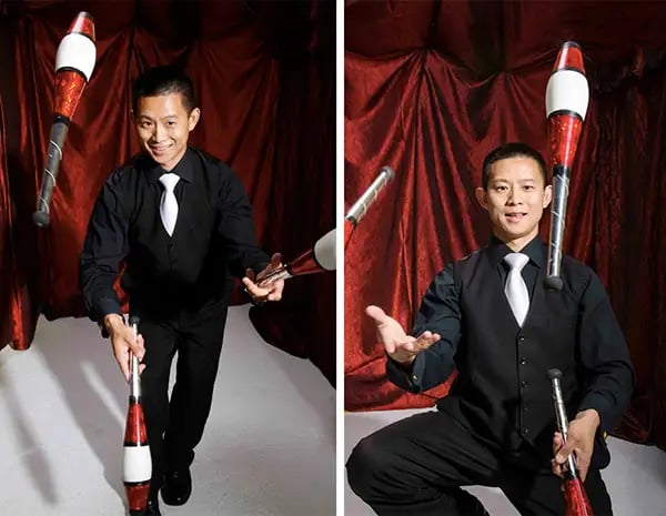 Chan juggling